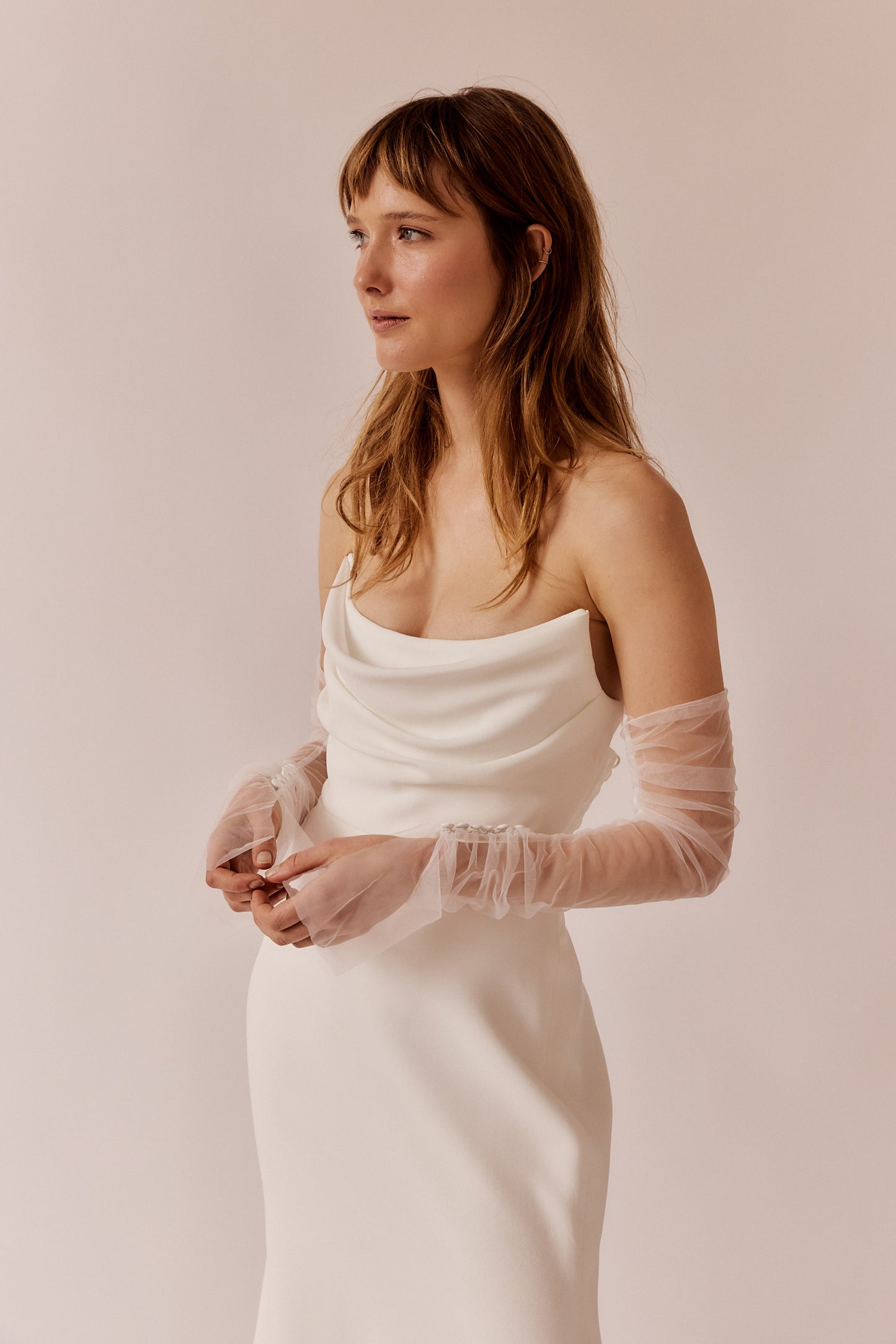 Hazel Tulle Fingerless Bridal Gloves