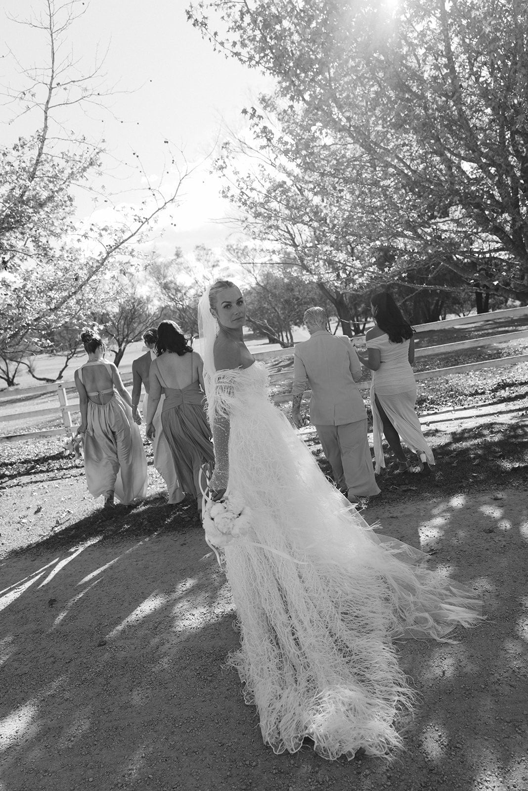 Samantha Osterich Feather Tulle Veil