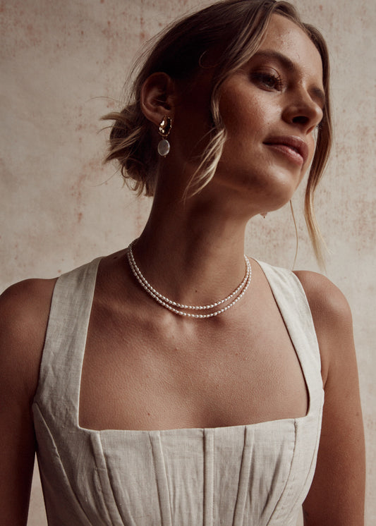 Eliza Pearl Seed Necklace