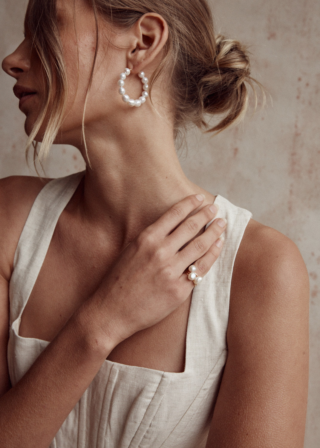 Molly Pearl Hoop Earrings