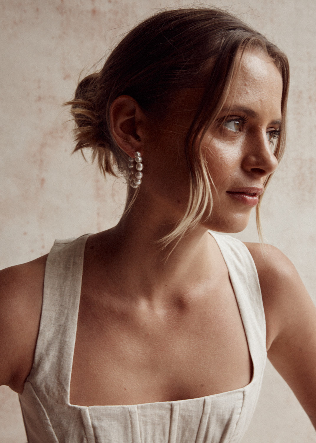 Molly Pearl Hoop Earrings