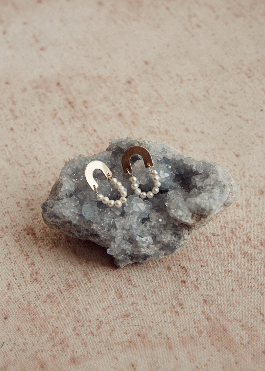 Haven Gold Arch Pearl Earrings