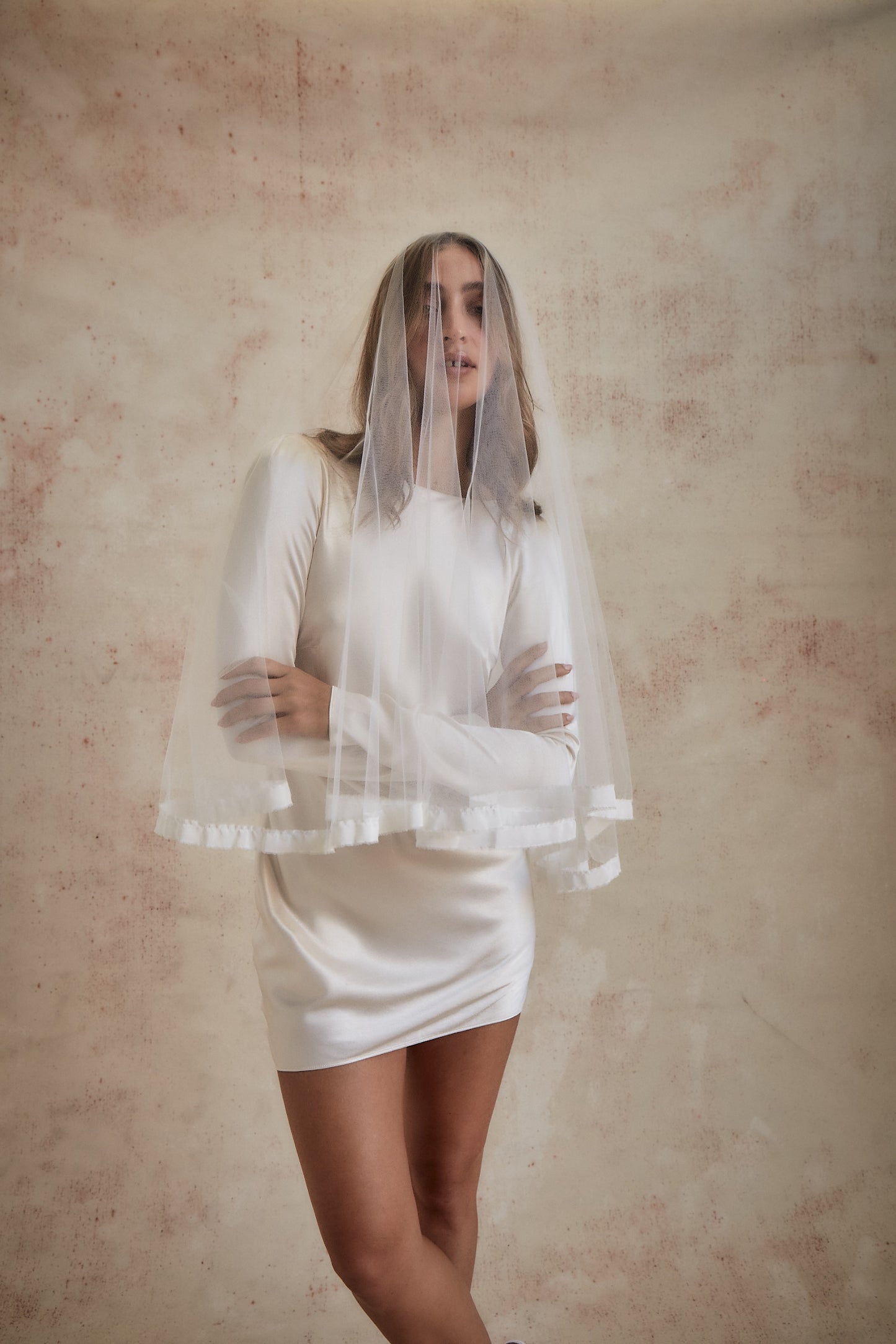 Veda Silk Trimmed Tulle Veil