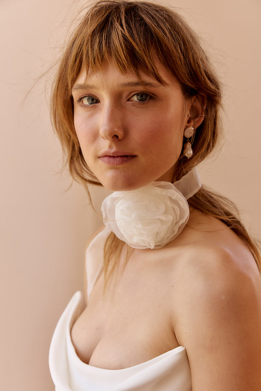 Morgan Organza Flower Neck Tie