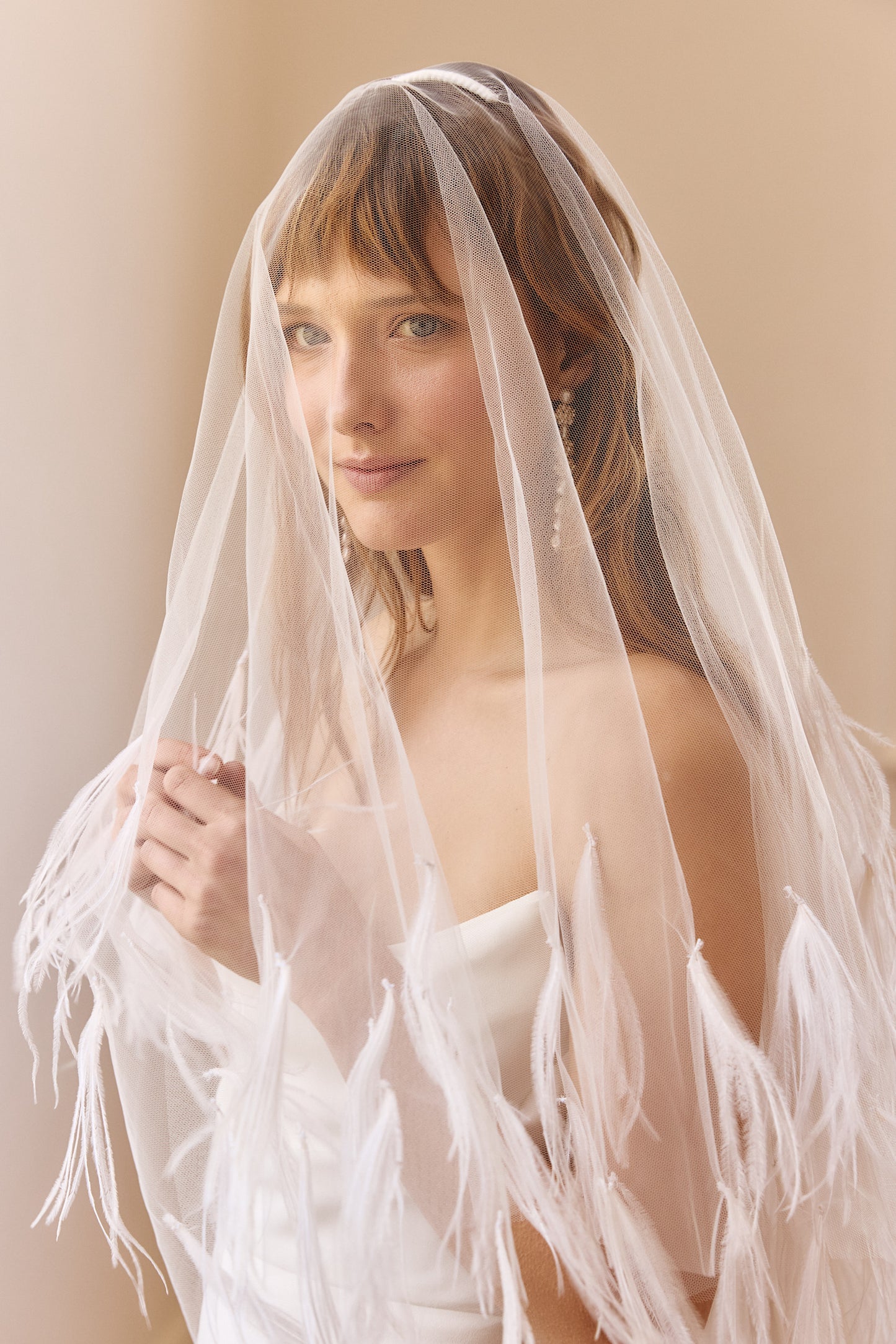 Samantha Osterich Feather Tulle Veil