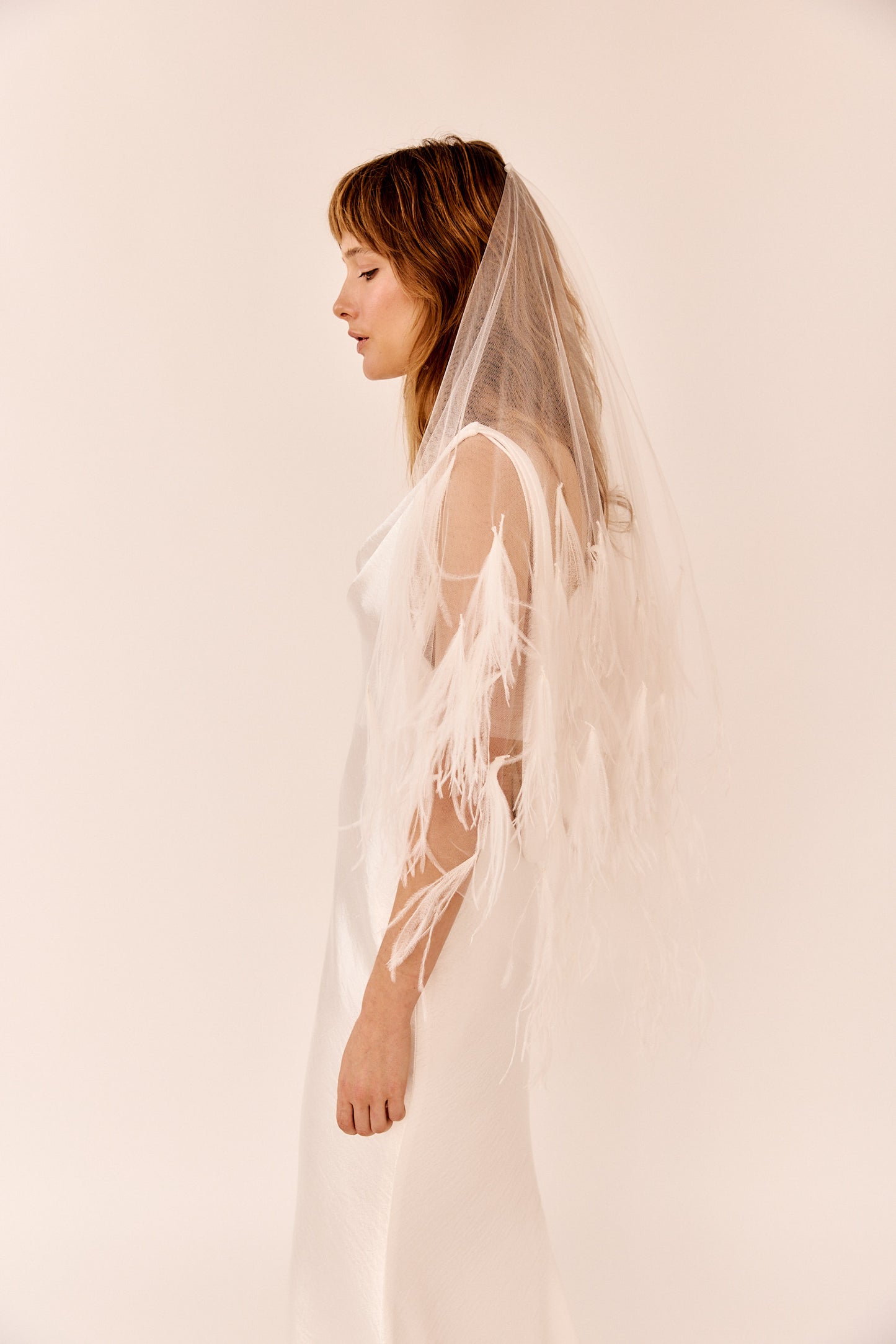 Samantha Osterich Feather Tulle Veil