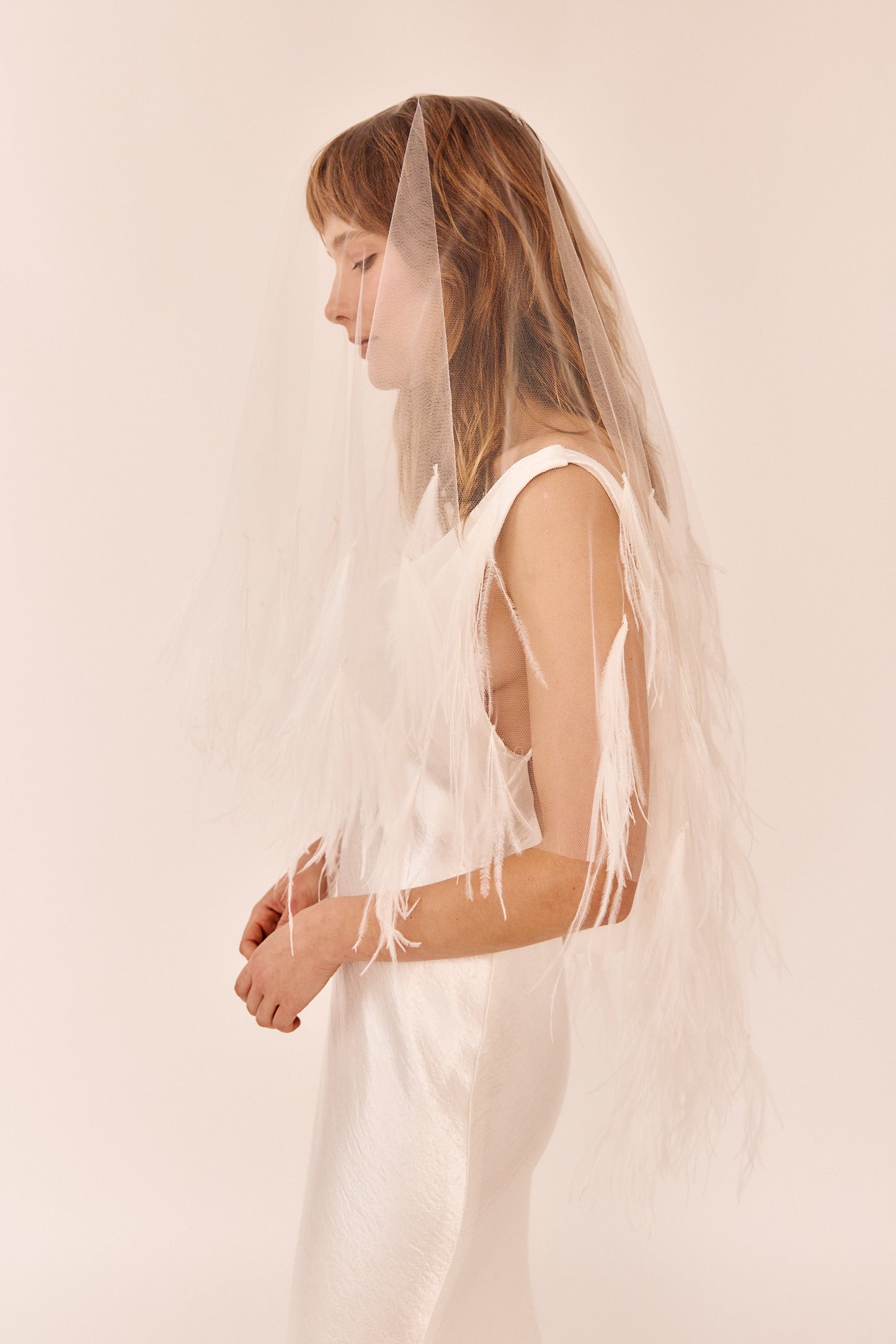 Samantha Osterich Feather Tulle Veil