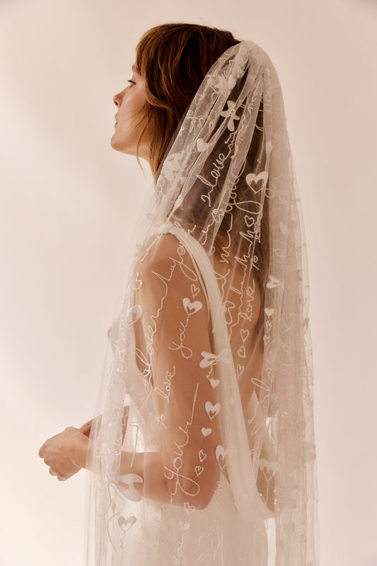 Matilda Embroidered Single Tier Veil