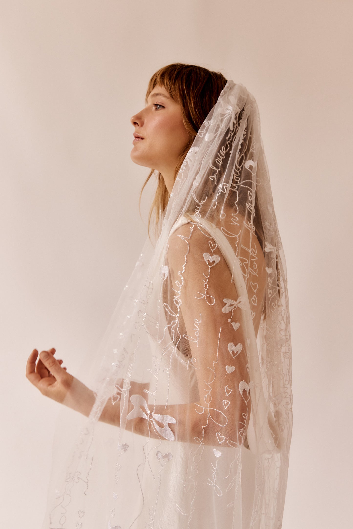 Matilda Embroidered Single Tier Veil