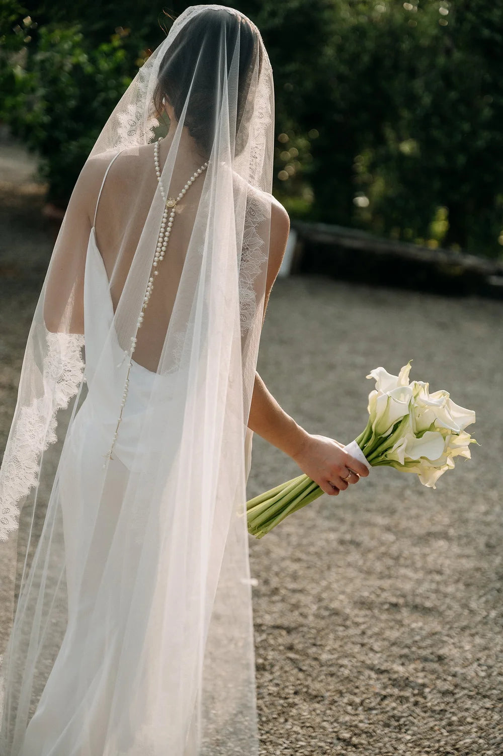Emmy Lace-Trimmed Mantilla Veil