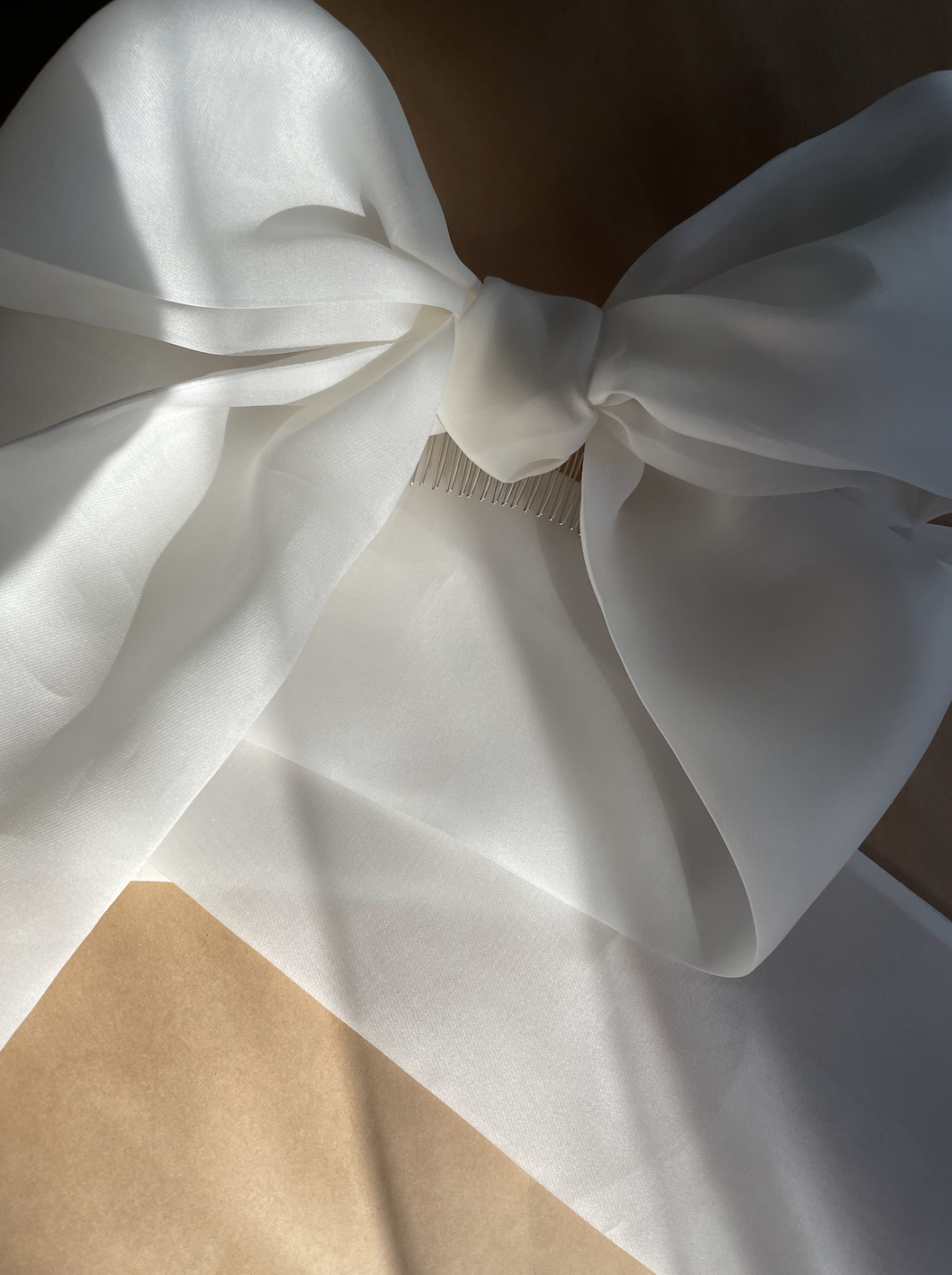Goldie Silk Organza Bridal Bow