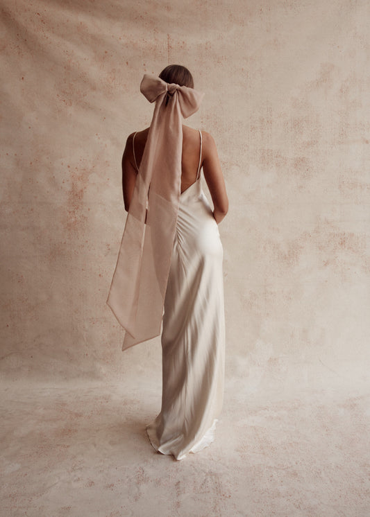Goldie Silk Organza Bridal Bow
